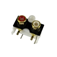 2-hole RCA Female Audio Jack Connector Horizontal