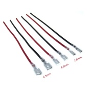 2.8mm With Black wire Single Head Female Spade Connector 20CM AWG 22