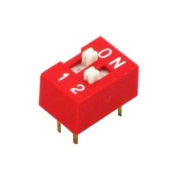 Dip Switch 2 Positions Gold Plated Contacts Top Actuated