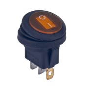 Round Waterproof Rocker Switch Yellow ON/OFF SPST Panel Mount LAMP 12V