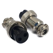 2 Pins Female circular connector 16mm GX16