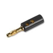 PE000037 4mm Banana Male Plug Black Gold Plated MULTICOMP PRO