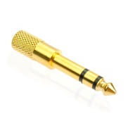 3.5mm Female to 6.35mm 1/4" Male Stereo Audio Jack Adaptor Gold Plated Total Length 53.5mm