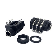 6.35mm 1/4" Stereo Insulated Socket Jack Solder Lugs