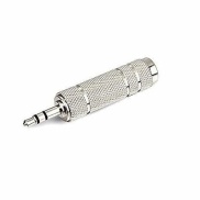 6.35mm Female to 3.5mm Male Stereo Audio Jack Adaptor Silver Plated