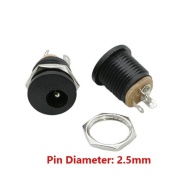 DC Power Jack 2.5mm Enclosed Frame With Screw