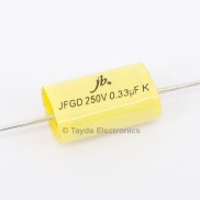 0.33uF 250V 105C 10% Axial Flat Oval Metallized Polypropylene Capacitor