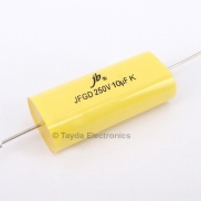 10uF 250V 105C 10% Axial Flat Oval Metallized Polypropylene Capacitor
