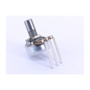 100K OHM Logarithmic Taper Potentiometer PCB Mount Round Shaft Dia: 6.35mm