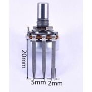 2K OHM Logarithmic Taper Potentiometer PCB Mount Round Shaft Dia: 6.35mm