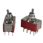 Mini Toggle Switch 1M Series 4PDT On-On Short Handle PCB Pin