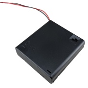 4 x AA Battery Holder Black with Cover and ON/OFF Switch 