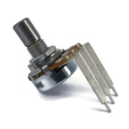 100K OHM Logarithmic Taper Potentiometer PCB Mount Round Shaft Dia: 6.35mm