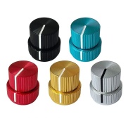 Black Guitar Aluminum Alloy Dual Concentric Control Knobs 19x20mm