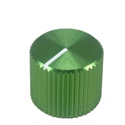 Knurled Aluminum Green Knob 13x15mm