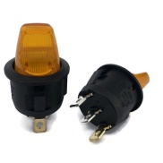 Illuminated Rocker Switch ON-OFF 12V Yellow LED SPST