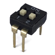 Black Dip Switch 2 Positions Gold Plated Contacts Top Actuated