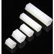 White Nylon Plastic Standoff Spacer Screw Hex Female M3x5mm