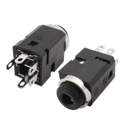 Black 3.5mm Stereo Phone Jack 5 pins