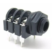 6.35mm 1/4" Stereo Insulated Socket Jack PCB Pins