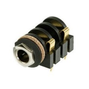 REAN Neutrik NYS2152G 6.35mm 1/4" Mono Insulated Switched Socket Jack Gold PCB Pins