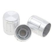 Knurled Aluminum Silver Knob 15x17mm Shaft Diameter 6x18T 