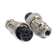 6 Pins Female circular connector 12mm GX12
