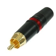 REAN NYS373 RCA Male Plug Socket Connectors Gold plated Red Loop