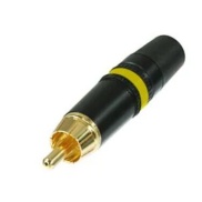 REAN NYS373 RCA Male Plug Socket Connectors Gold plated Yellow Loop
