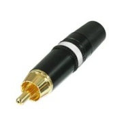 REAN NYS373 RCA Male Plug Socket Connectors Gold plated White Loop