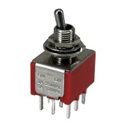 Mini Toggle Switch 1M Series 3PDT On-On Short Handle PCB Pin