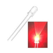 12V Red LED 3mm Water clear Lens