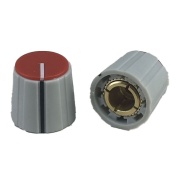 Gray Knob Red top 16X15mm shaft hole 6.4mm