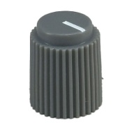 Ripple knob Gray 14x17mm Shaft Hole 6.35mm