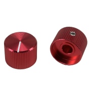 Knurled Aluminum Light Red Knob Shaft 6.35mm