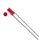 FLAT TOP RED LED 3mm Diffuse Lens