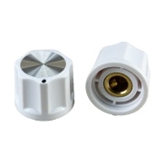 White Moog Knob 16x21mm Shaft 6.4mm