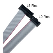 Flat Ribbon Cable with IDC Connector 2.54mm 16 Pin to 10 Pin **Please attention: Pin 1 is connected to Pin 10 on other side**