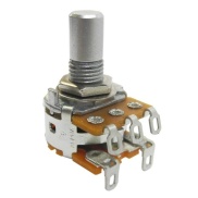10K OHM Linear Taper Potentiometer Solder Lug Mount Round Shaft Dia: 6.35mm With On-Off Switch