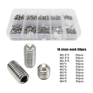 Stainless Steel Hex Hexagon Socket Set Screw Bolts 500PCS