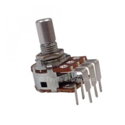 250K OHM Anti-Log Dual Taper Potentiometer PCB Mount Round Shaft Dia: 6.35mm