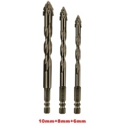 Four-edged eccentric drill bit 6/8/10mm Set