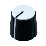 Black Knob White top 16X15mm shaft hole 6.4mm