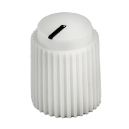 Ripple knob Pure White 14x17mm Shaft Hole 6.35mm