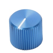Knurled Aluminum Blue Knob 13x15mm