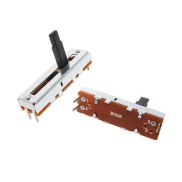 100K OHM Linear Taper Slide Potentiometer PCB Mount Plastic Shaft Lever Height: 15mm Center Click
