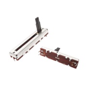 100K OHM Linear Taper Slide Potentiometer PCB Mount Plastic Shaft Lever Height: 15mm Center Click