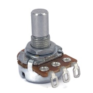 100K OHM Linear Taper Potentiometer Solder Lugs Round Shaft Dia: 6.35mm