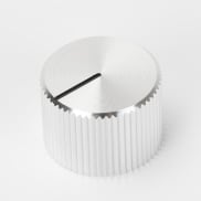 Knurled Aluminum Silver Knob 13x15mm