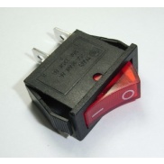 Rocker Switch Red ON/OFF SPST 15A 250VAC Panel Mount, Snap-In